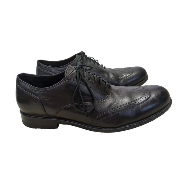 Cole Haan Air Pitney Oxford Shoe Mens 8.5 Black Wingtip Leather Lace Up Business - Picture 3 of 11